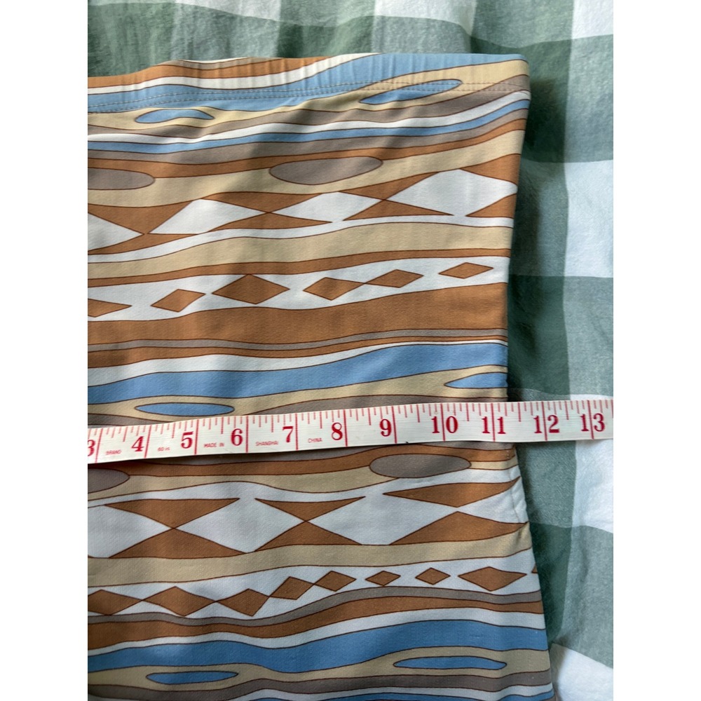 725 Originals Womens S Y2K Handkerchief Hem Tube Top Geometric Abstract Brown - Picture 7 of 12